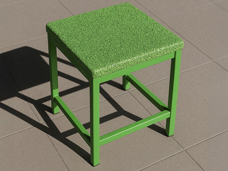 Mobiliario deportivo para clubes fabricado con material reciclado, diseño funcional